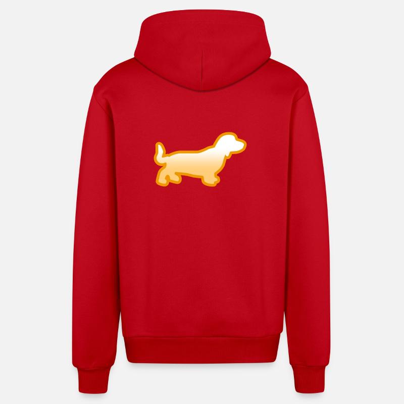 Teckel - Veste à capuche bio décontractée fabriquée en UE - rouge