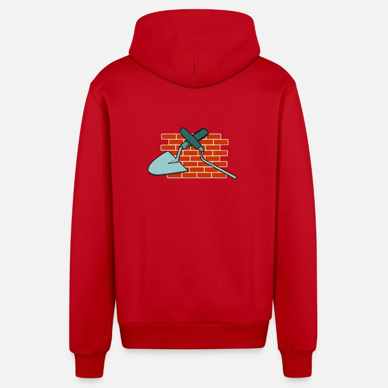 Wand Ein gemeinsamer Nagel und Kelle - Organic Relaxed Kapuzenjacke Made in EU - Rot