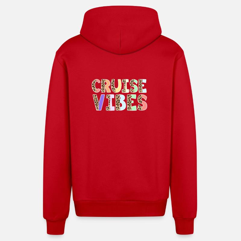 Croisière en bateau de croisière - Veste à capuche bio décontractée fabriquée en UE - rouge
