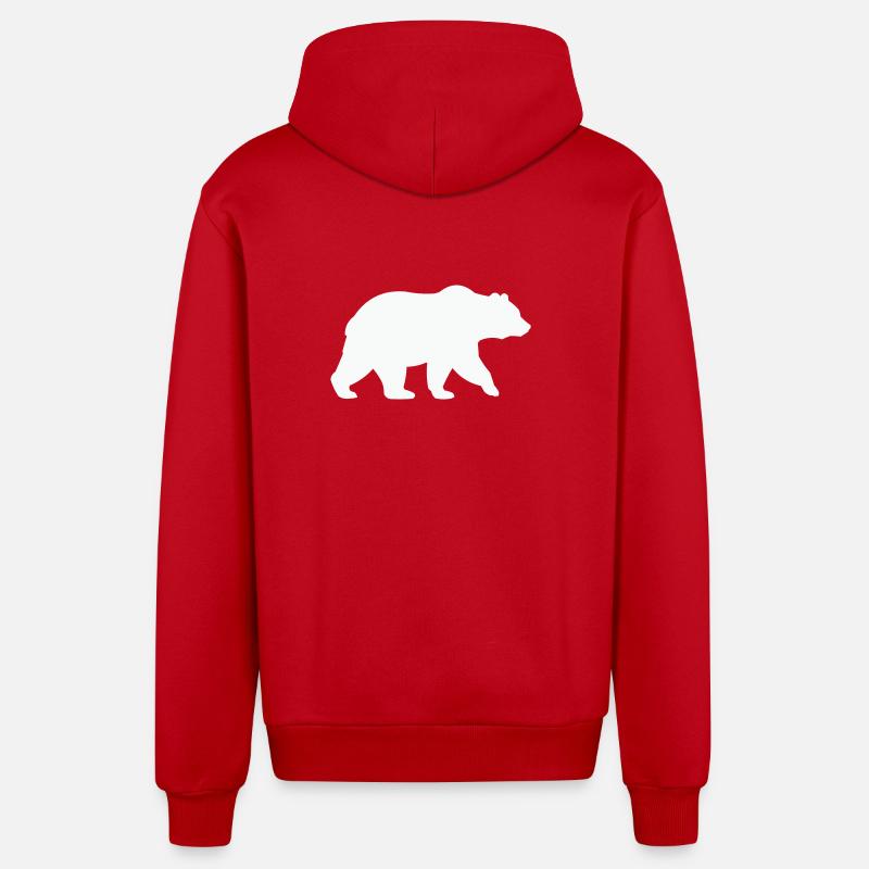 Bear - Organic Relaxed Hooded Jacket Made in EU - red
