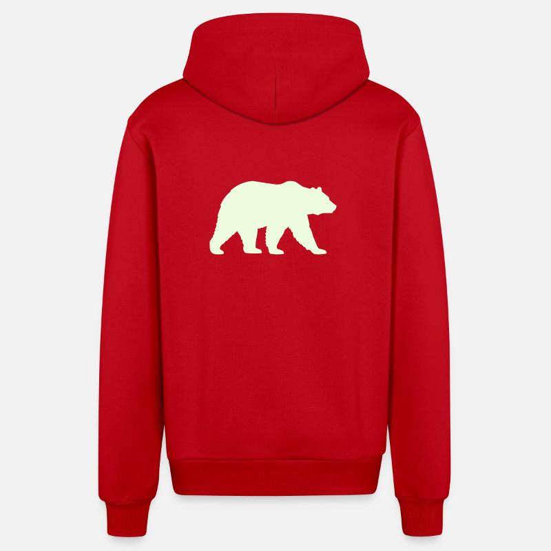 grizzly_baer- - Organic Relaxed Hooded Jacket Made in EU - red