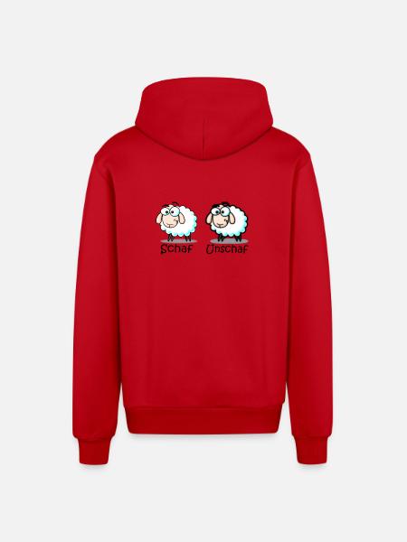 sheep - Organic Relaxed Hooded Jacket Made in EU - red