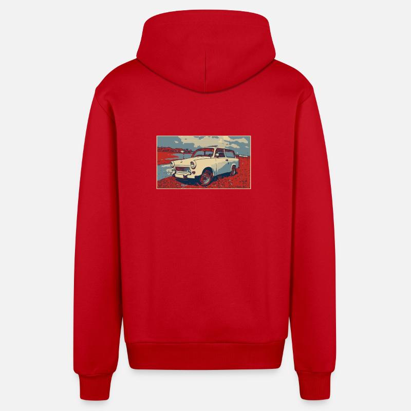 Trabant RDA - Veste à capuche bio décontractée fabriquée en UE - rouge