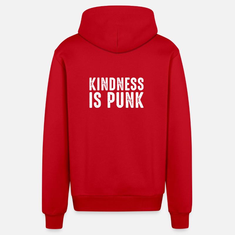 La gentillesse, c’est punk - Veste à capuche bio décontractée fabriquée en UE - rouge