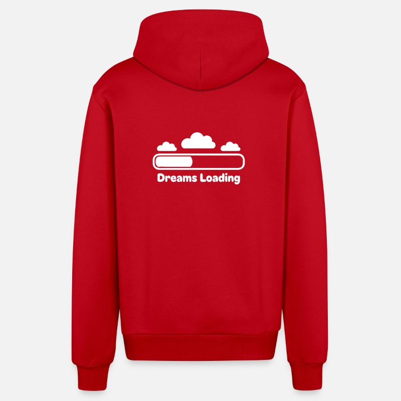Dreams Loading Cloud Progress - Organic Relaxed Hooded Jacket Made in EU - red