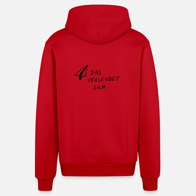 Ceci est envoyé - Veste à capuche bio décontractée fabriquée en UE - rouge