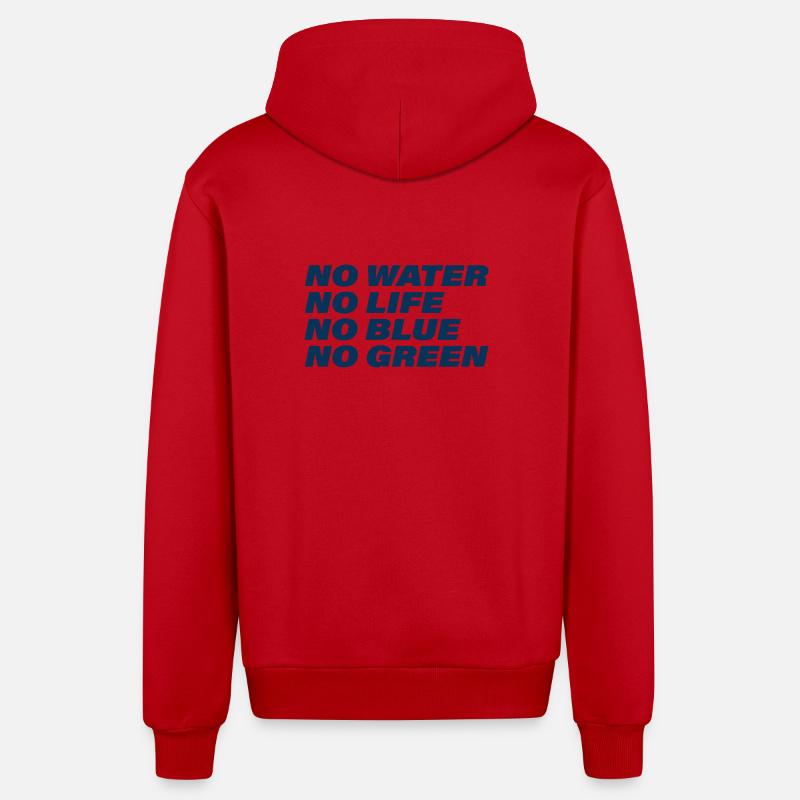 Eau - Veste à capuche bio décontractée fabriquée en UE - rouge