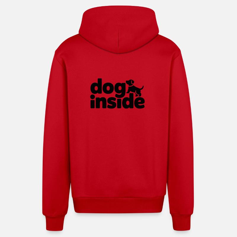 Doge Inside Dog Motif - Veste à capuche bio décontractée fabriquée en UE - rouge