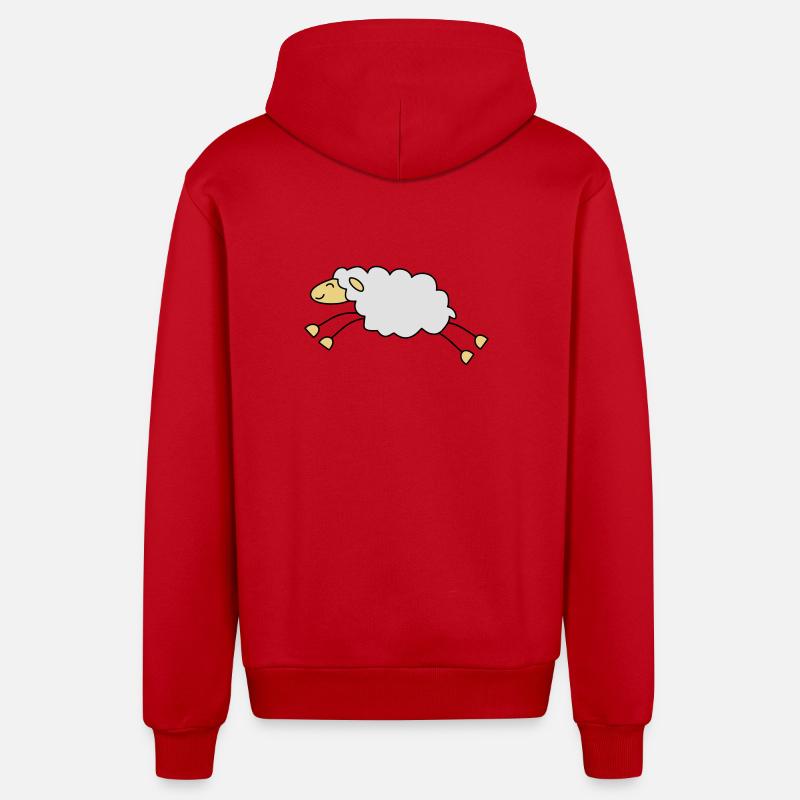 springendes schaf schäfer - Organic Relaxed Kapuzenjacke Made in EU - Rot