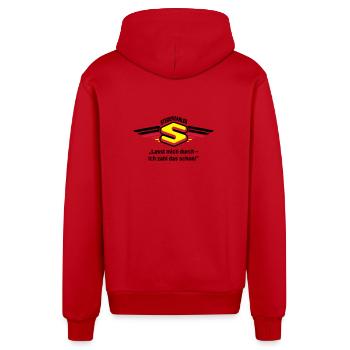 Steuerzahler - Lasst mich durch ... - Organic Relaxed Kapuzenjacke Made in EU - Rot - Hinten