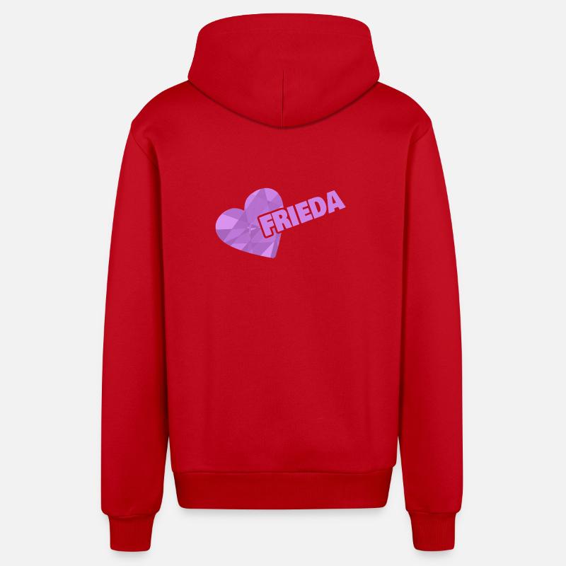 Frieda as a crown - Organic Relaxed Hooded Jacket Made in EU - red