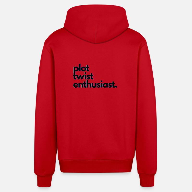Plot_twist_enthusiast - Veste à capuche bio décontractée fabriquée en UE - rouge