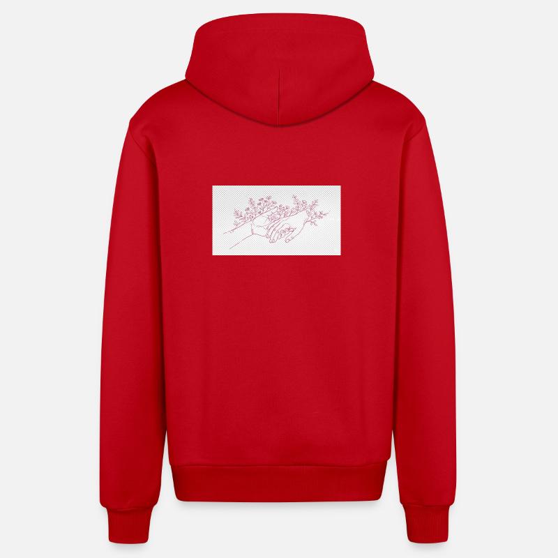 Hand of the Protector - Organic Relaxed Hooded Jacket Made in EU - red