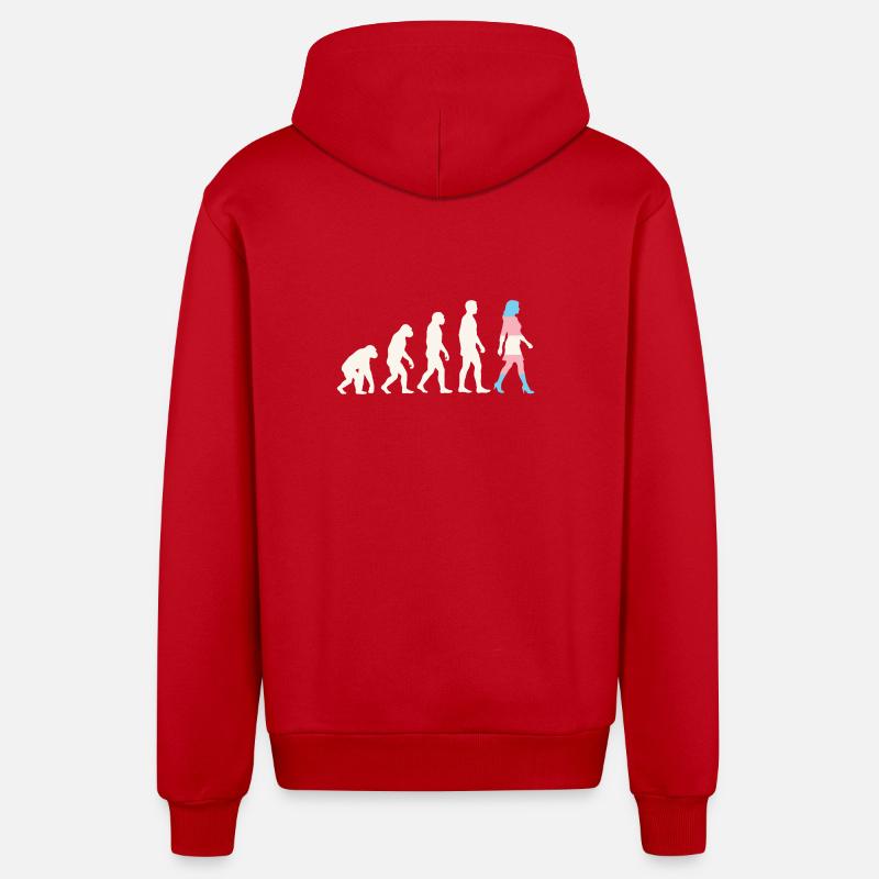 LGBTQ-Pride-Monat – Trans-Evolution - Organic Relaxed Kapuzenjacke Made in EU - Rot