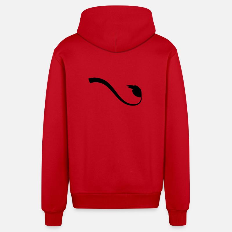 Queue de lion - Veste à capuche bio décontractée fabriquée en UE - rouge