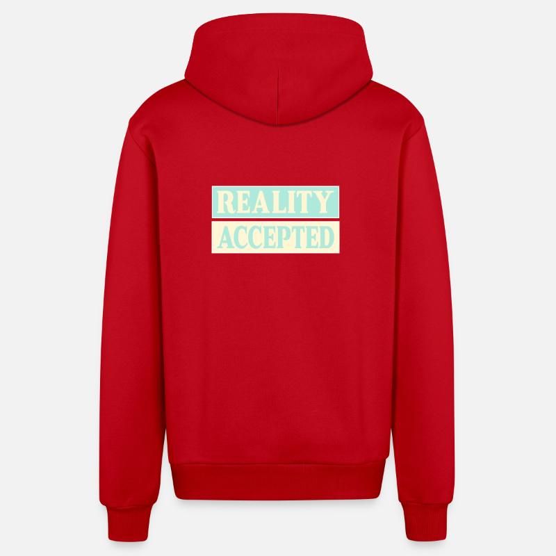 Reality Accepted - Organic Relaxed Hooded Jacket Made in EU - red