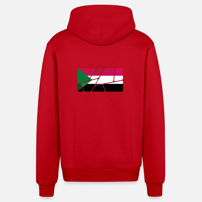 Le Soudan comme drapeau - Veste à capuche bio décontractée fabriquée en UE - rouge