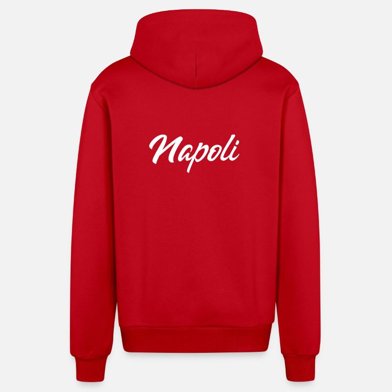 Napoli Script Schriftzug - Organic Relaxed Kapuzenjacke Made in EU - Rot