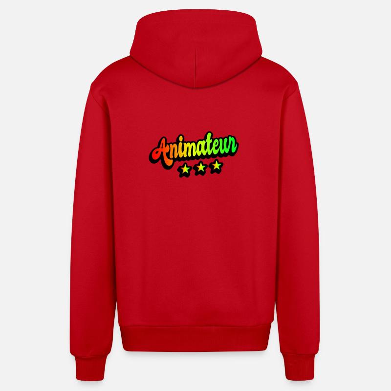 Animateur Regenbogen Design - Organic Relaxed Kapuzenjacke Made in EU - Rot