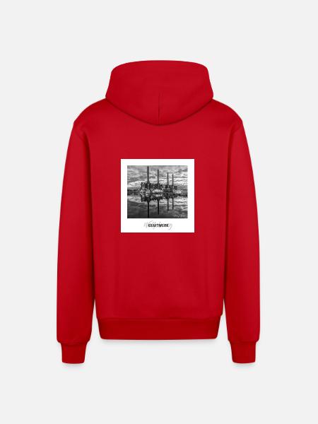 Kraftwerk Wolfsburg - Organic Relaxed Kapuzenjacke Made in EU - Rot