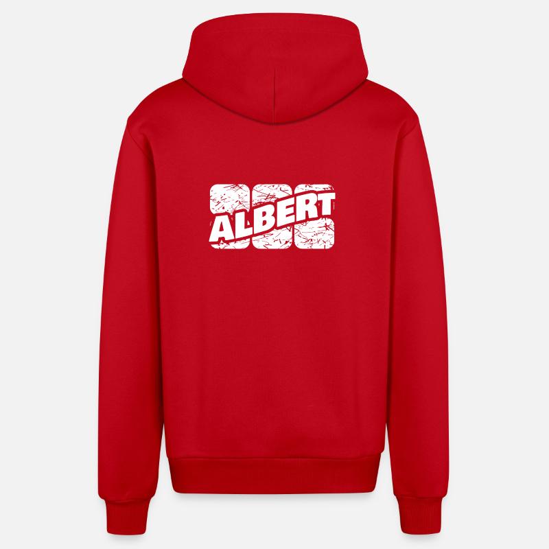 Albert dans le rôle d’Albert - Veste à capuche bio décontractée fabriquée en UE - rouge