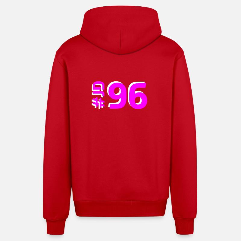 JD96 - Veste à capuche bio décontractée fabriquée en UE - rouge