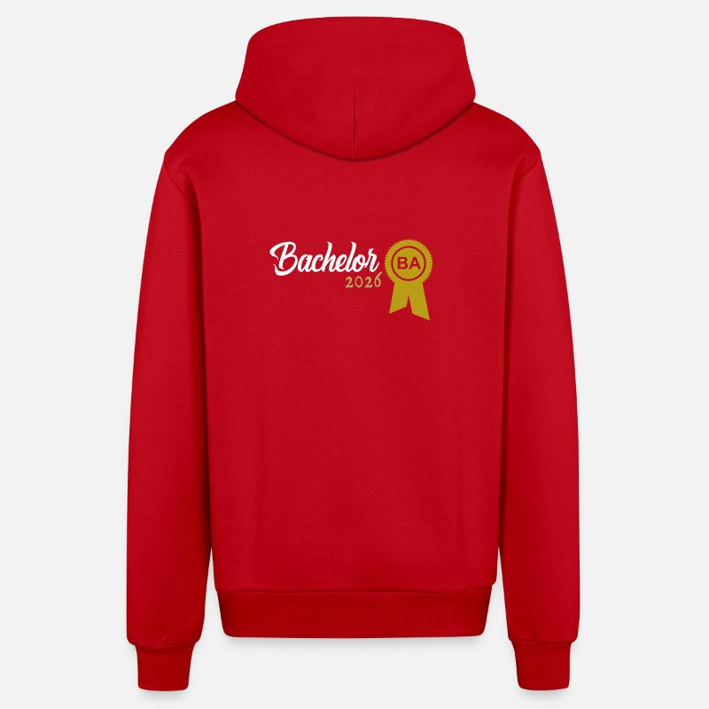 Licence 2026 Remise des diplômes - Veste à capuche bio décontractée fabriquée en UE - rouge
