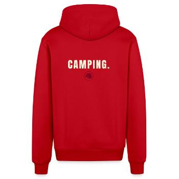 CAMPING. Conception minimaliste de réussite en plein air - Veste à capuche bio décontractée fabriquée en UE - rouge - Dos