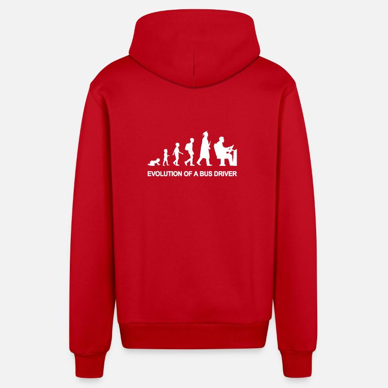 Évolution d’un chauffeur de bus - Veste à capuche bio décontractée fabriquée en UE - rouge