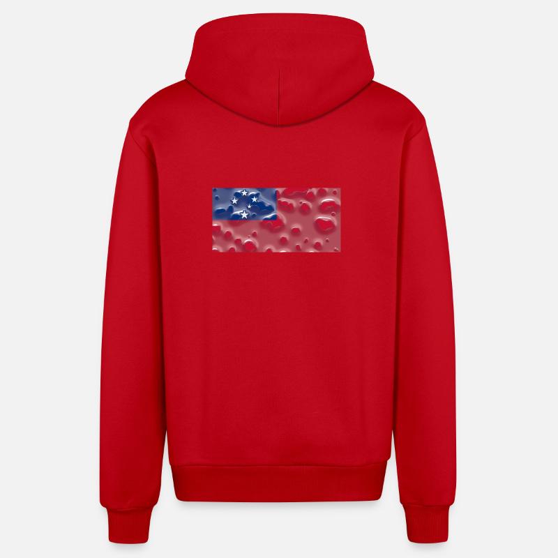 Samoa rurale - Veste à capuche bio décontractée fabriquée en UE - rouge