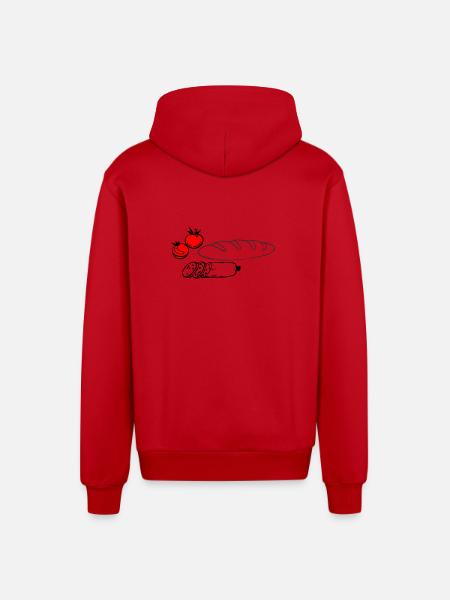 Vespers - Organic Relaxed Hooded Jacket Made in EU - red