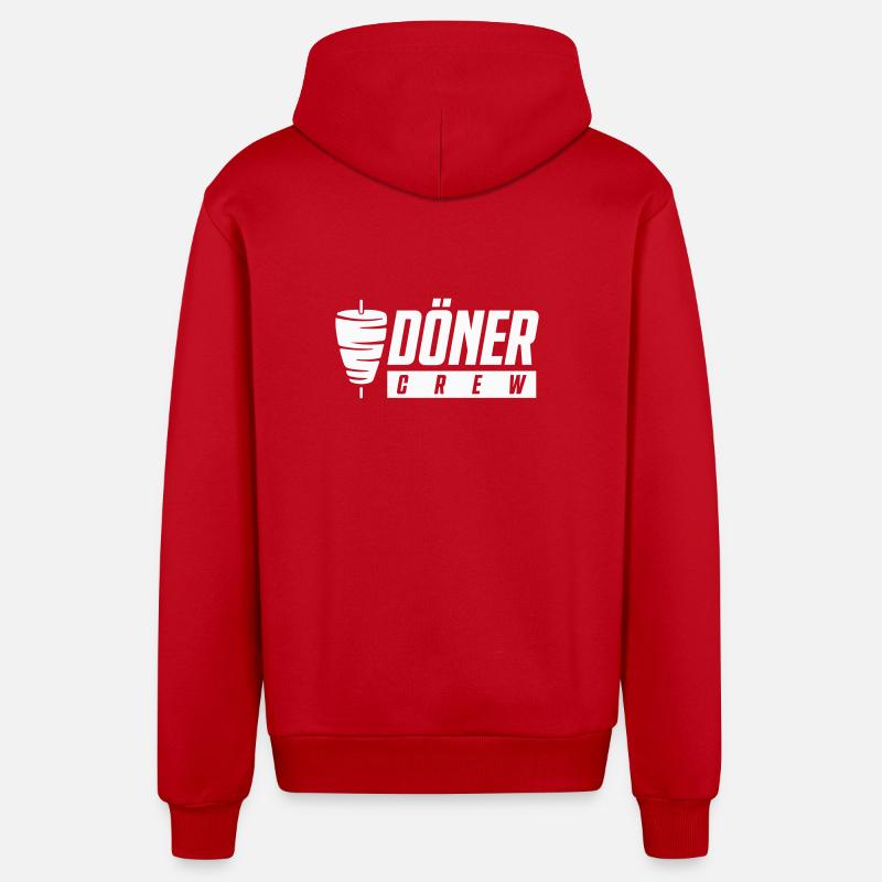 Döner Crew - Organic Relaxed Kapuzenjacke Made in EU - Rot