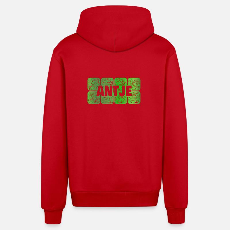 Antje - Veste à capuche bio décontractée fabriquée en UE - rouge