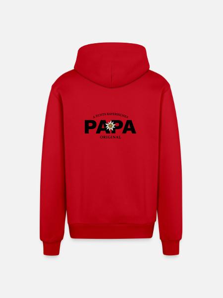 Bayerisches Original - Papa - Organic Relaxed Kapuzenjacke Made in EU - Rot