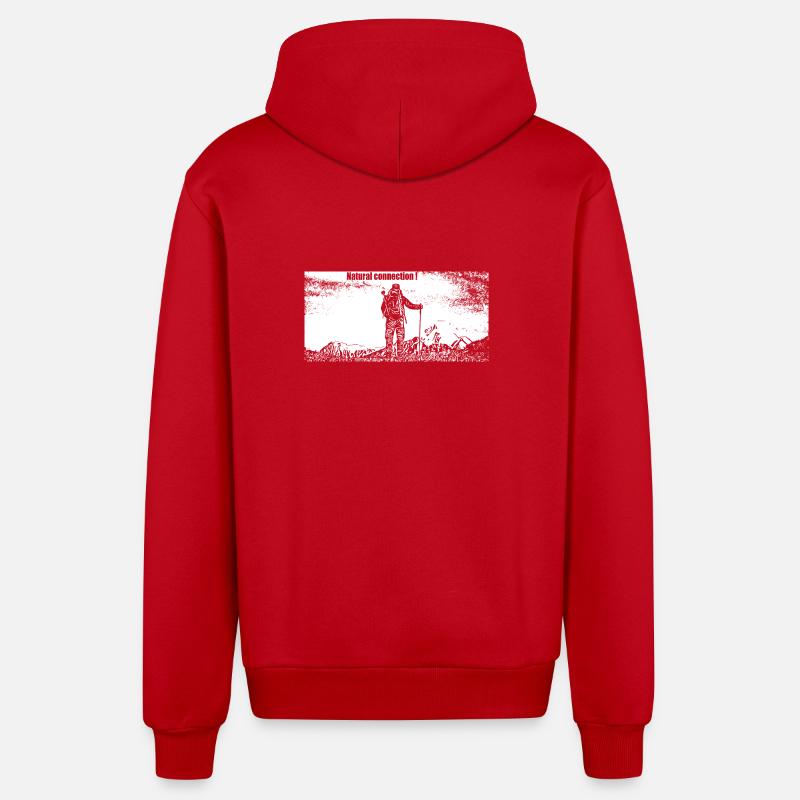 Run and run again - Veste à capuche bio décontractée fabriquée en UE - rouge