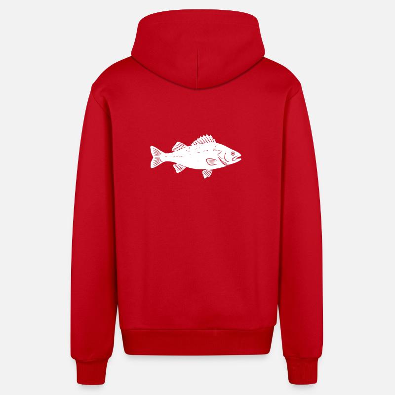 Vecteur pêcheur perche perch - Veste à capuche bio décontractée fabriquée en UE - rouge