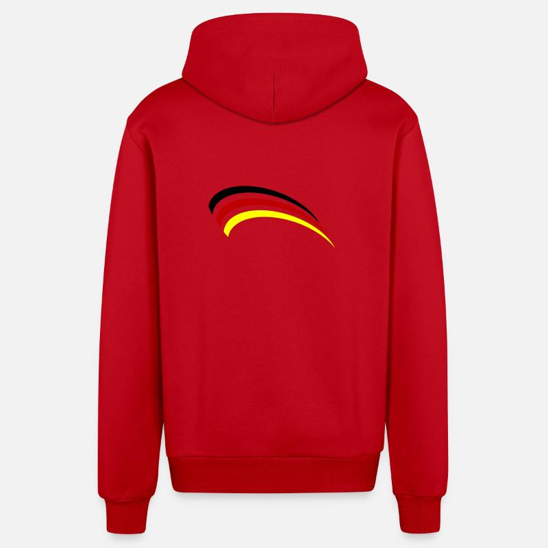 Conception du drapeau allemand - Veste à capuche bio décontractée fabriquée en UE - rouge