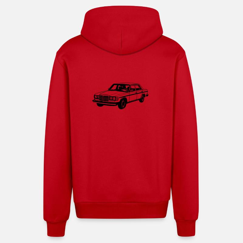 MB W123 , Youngtimer / Oldtimer ... (25) - Veste à capuche bio décontractée fabriquée en UE - rouge