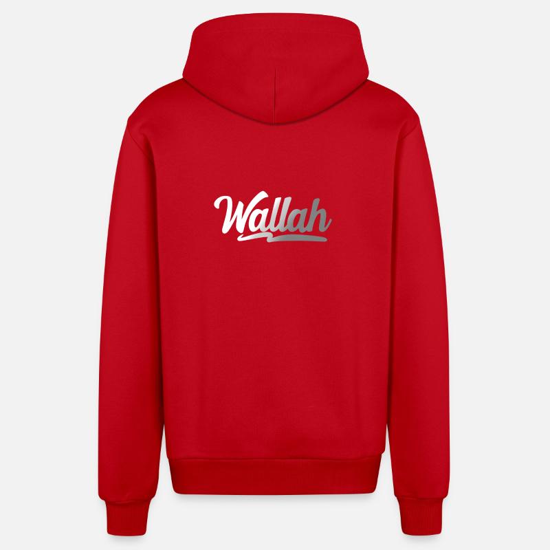Wallah - Veste à capuche bio décontractée fabriquée en UE - rouge