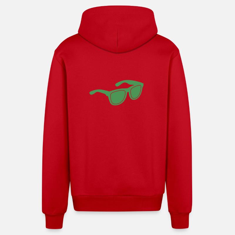 Lunettes de soleil vertes Graphique - Veste à capuche bio décontractée fabriquée en UE - rouge
