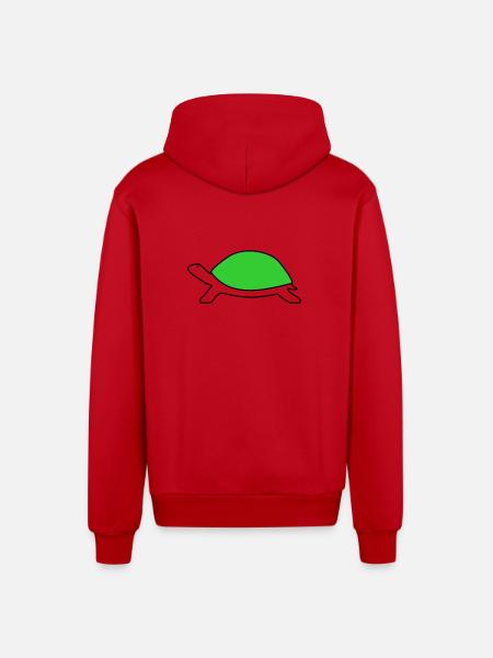 Turtle - Organic Relaxed Hooded Jacket Made in EU - red