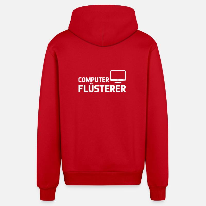 Pixel Computer Nebula Pattern - Organic Relaxed Hooded Jacket Made in EU - red