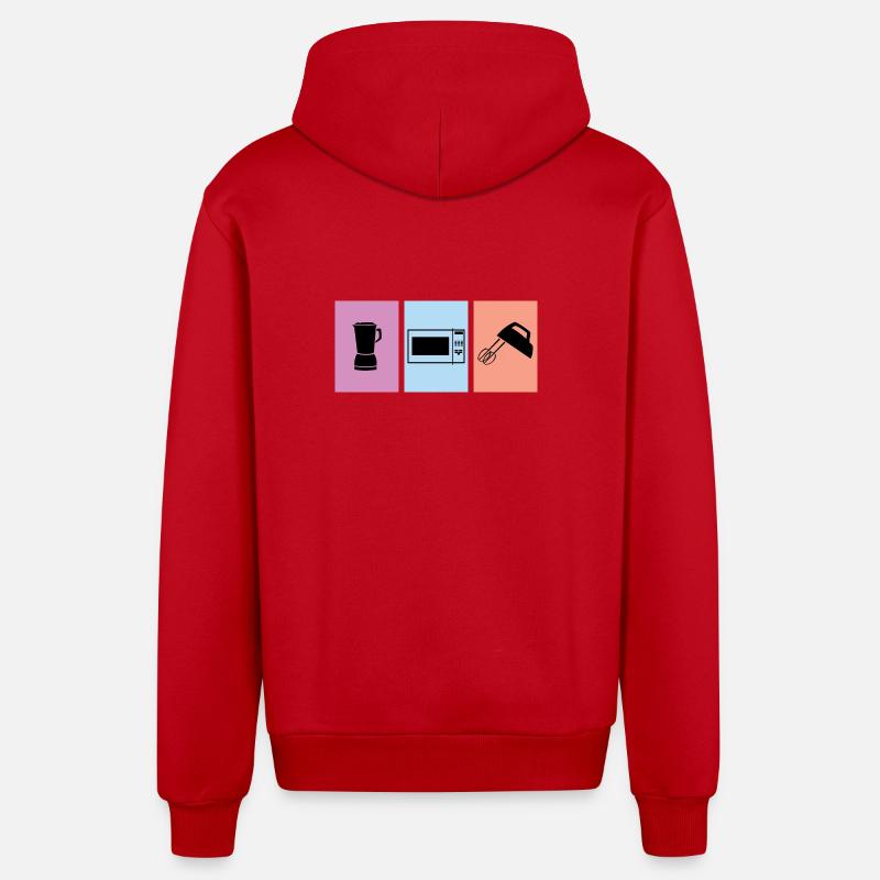 Cuire - Veste à capuche bio décontractée fabriquée en UE - rouge