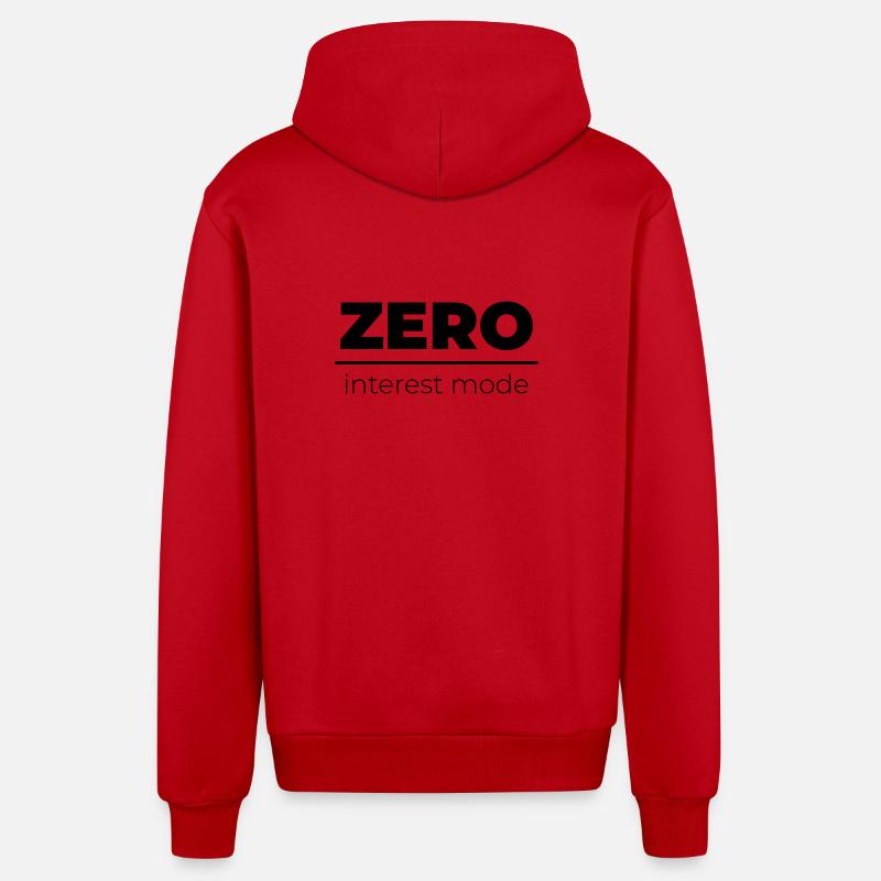 Zero Interest Mode | Minimal Statement - Organic Relaxed Kapuzenjacke Made in EU - Rot