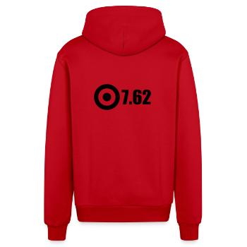 762 Schwarz - Organic Relaxed Kapuzenjacke Made in EU - Rot - Hinten