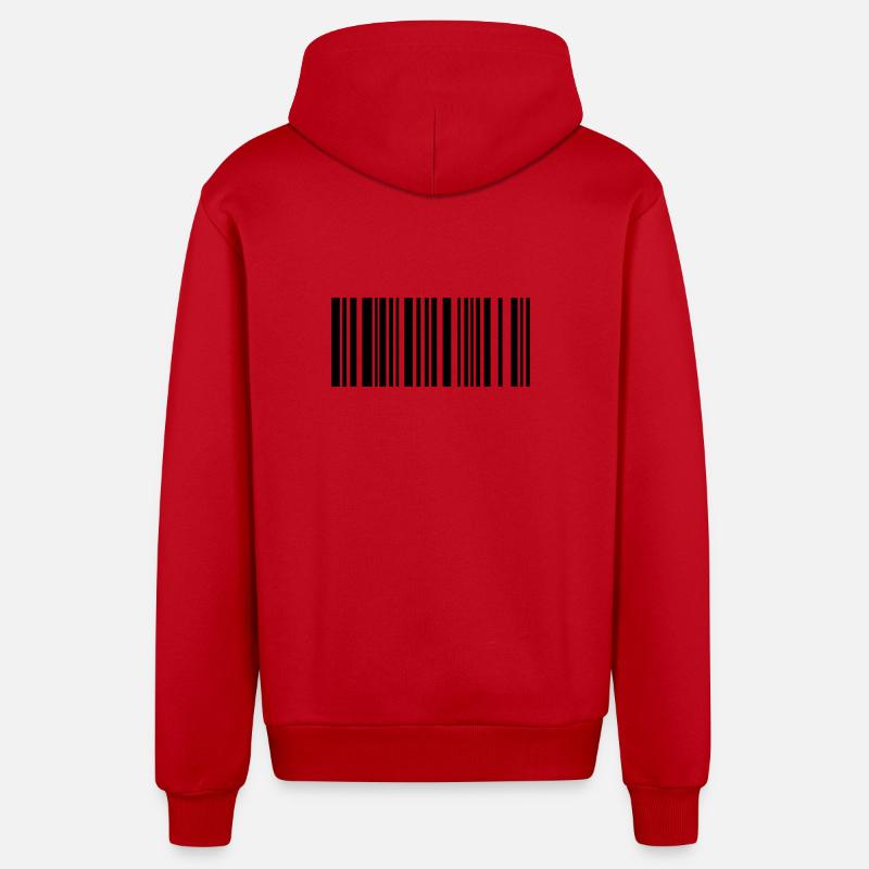 barcode - Organic Relaxed Hooded Jacket Made in EU - red