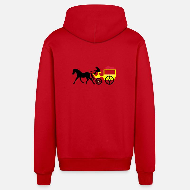 postkutsche post transport - Organic Relaxed Kapuzenjacke Made in EU - Rot