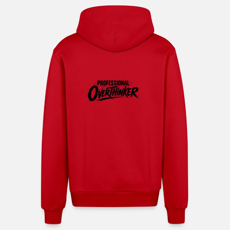 PENSEUR PROFESSIONNEL Grunge - Veste à capuche bio décontractée fabriquée en UE - rouge
