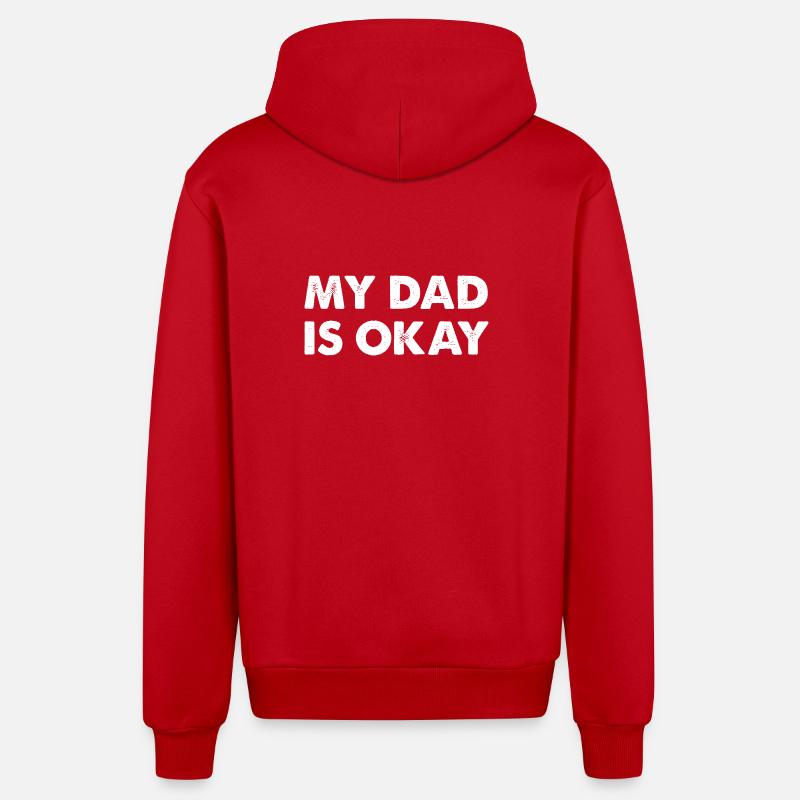 Mon père va bien - Veste à capuche bio décontractée fabriquée en UE - rouge