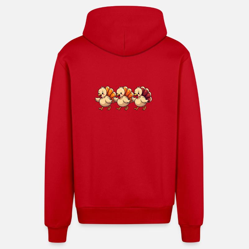 Bébé dinde de Thanksgiving - Veste à capuche bio décontractée fabriquée en UE - rouge